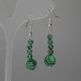 Malachite Earrings - Mult Faceted 8 mm +, smooth bead 4 mm + -, length 46 mm +