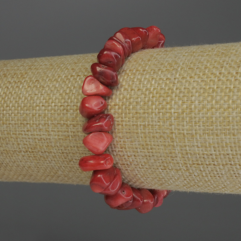 Bracelet Coral Crumble, diameter 9-12x5-7mm +-, length 18cm stretch