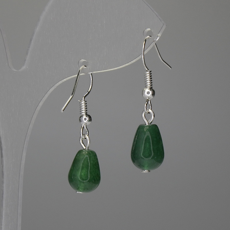 Earrings Chrysoprase Queen 12x8mm±, length 30mm±