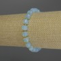 Bracelet Moonstone (Opalite) Faceted Cube, diameter 7mm±, seed beads 3mm±, length 18cm stretch