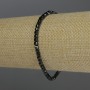 Bracelet, Black Tourmaline, Faceted Cube Beads, 3mm diameter, 18cm length stretch