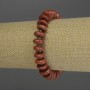 Red Jasper Bead Bracelet, faceted, diameter 4x12mm ± with 3mm+ seed beads, length 18cm stretch