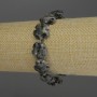 Bracelet Labradorite Flower, diameter 15mm±, with 3mm+ glass beads, length 18cm stretch