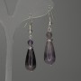 Amethyst Teardrop Earrings 23×10mm Faceted Bead 6mm+, length 50mm+