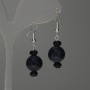Earrings Aventurine Night of Cairo Smooth Bead 12mm ± Rondelle 8x4mm ±, length 38mm ±