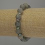 Bracelet Labradorite Smooth Bead, diameter 10mm±, Hematite Rondelle 5x2mm±, length 18cm Stretch