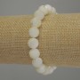 Bracelet Mother-of-P Pearl Smooth Bead, 10mm diameter ±, length 18cm stretch