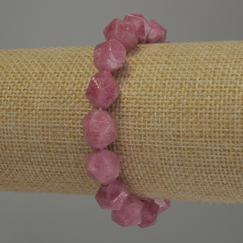 Tourmaline Bracelet with Faceted Beads, 12x10mm, stretchy 18cm