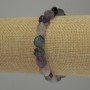 Fluorite Tumbled Bead Bracelet, diameter 8-11×8-9mm, stretchy, 18 cm