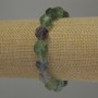 Fluorite Bracelet Multisided Beads, diameter 12x9mm, elastic length 18 cm