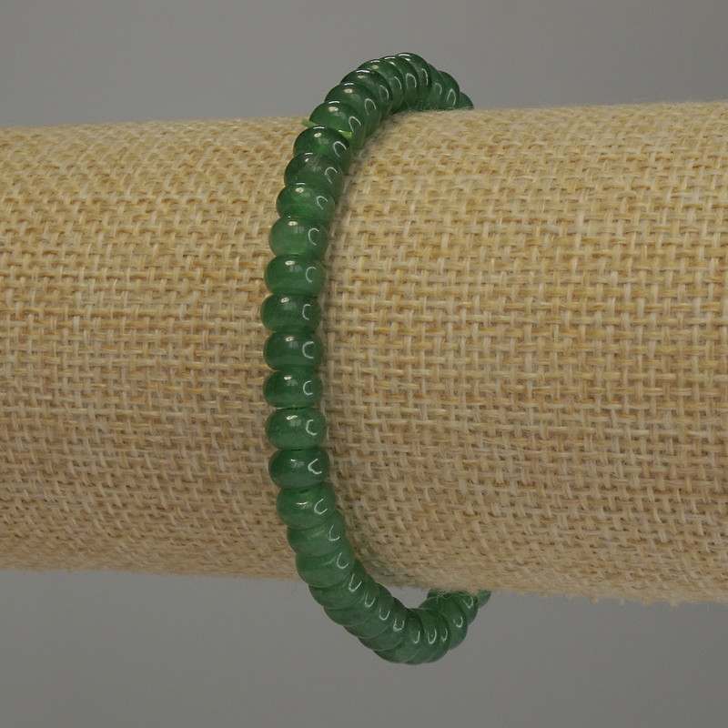 Chrysoprase Rondelle Bracelet, 6x4mm diameter, 18cm length stretch