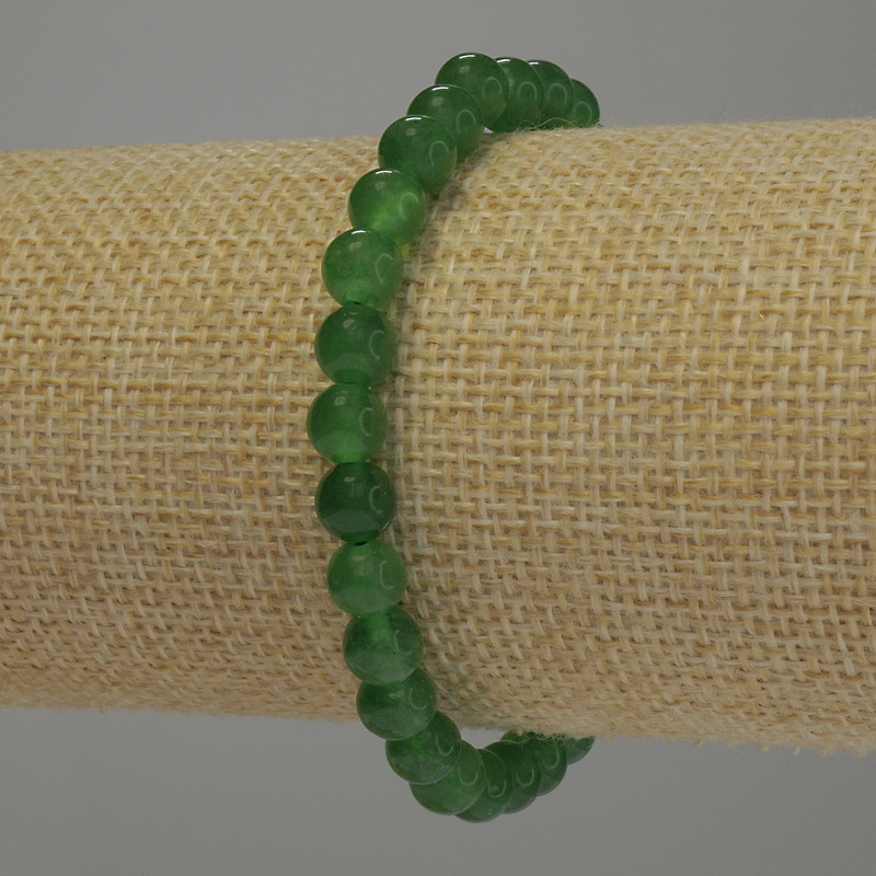 Chrysoprase Bracelet Smooth Bead, 6mm diameter ±, 18cm length Stretch
