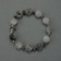 Agate Dragon Vein Bracelet Bead 10mm+ Reacted Hematite Cross 6x6mm+ and 14x10mm+-, length 18cm stretch