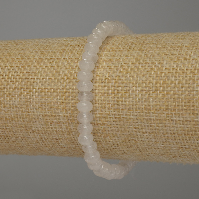 Bracelet Mountain Crystal Rondelle, 6x4 mm, stretchy, 18 cm