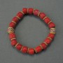 Coral Bead Bracelet, cut pieces, diameter 7-9×9mm, stretch length 18cm