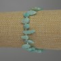 Larimar Bracelet Beveled Beads, 12-14×7 mm, 3 mm seed beads, stretch length 18 cm