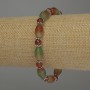 Bracelet Rio Brazilian Agate Beads 12x8 mm +-, Faceted 6 mm Beads +-, 18 cm Length Stretch