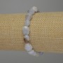 Blue Agate Bracelet, Geometric Beads, diameter 10-15x10mm, length 18cm stretch
