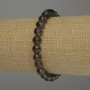 Bracelet Smoky Topaz Faceted Bead, diameter 8mm±, length 18cm stretch
