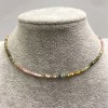 Turmaline Beads Faceted Cube 2mm±, length 42-47cm± with clasp and extension chain