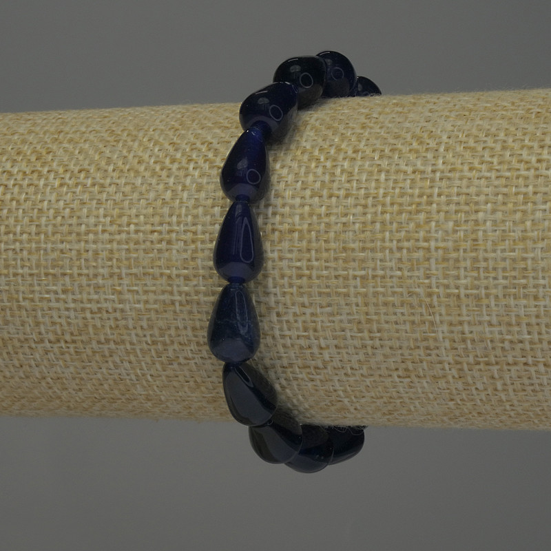 Toned Quartz Drop Bracelet 12x8mm ±, length 18cm ± stretch
