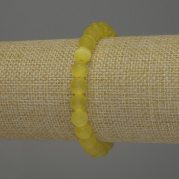Bracelet Yellow Cat's Eye Smooth Bead, 8mm diameter, 18cm length, stretch