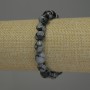 Bracelet Snow Obsidian Apache Tears Beads faceted, diameter 9-12×9mm+-, length 18cm+- stretch