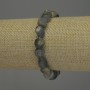 Bracelet Labradorite faceted beads, diameter 9-12×9mm±, length 18cm stretch