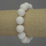 Bracelet, Porous White Coral Bead, 14 mm diameter, 18 cm length, stretch