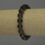 Smoky Quartz Bead Bracelet, smooth sphere 10mm diameter, stretchy, 18cm length