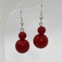 Earrings 'Coral' Bead, smooth ball, diameter 6mm± 12mm±, length 37mm±