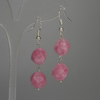 Earrings Emerald Tourmaline multifaceted, diameter 12mm±, length 48mm±