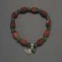 Agate Barrel Bracelet, diameter 12×8mm±, Chrysoprase Faceted Bead 6mm±, length 18cm stretch