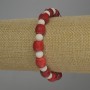 Bracelet Coral chips 9x7mm+- Sponge coral white bead, diameter 7mm+-, length 18cm+- stretch