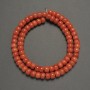 Orange Coral Beads (single) Smooth rondelle 7x5mm, 40cm on fishing line