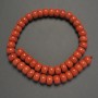 Coral Beads (threaded) smooth rondelle, diameter 12×8 mm, length 40 cm on a thread