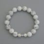 Howlite Bead Bracelet with Metal Inlays, diameter 10mm±, length 18cm±, stretch