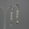 Earrings White Quartz Bead, 6mm diameter ± Pearl Bead (per piece) 6mm±, length 56mm±