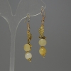 Earrings Citrine Faceted Coin 8mm Diameter + Pearl Bead 8mm+- Length 50mm+-