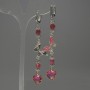 Turmaline Faceted Cube Earrings, 5mm± cube diameter, crystal in setting 12mm±, length 85mm±