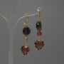 Tourmaline Cut Coin 10mm Earrings + Ball 6mm, Crystal in Setting 12mm, Length 51mm