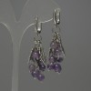 Grapes of Amethyst Bead Earrings 6 mm±, length 55 mm±