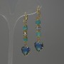 Aquamarine Beads Diamond-cut Diamond shape, diameter 7x5mm±, Cloisonné 7mm±, crystal in setting 12mm±, total length 50mm±
