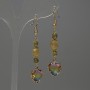 Cit​rine Faceted Cube Earrings, 7mm± Crystal Set in Bezel 12mm±, Length 58mm±
