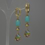 Earrings Aquamarine Grain, diameter 12mm± Clousonné 7mm± crystal in setting 14x10mm±, total length 58mm±