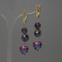 Amethyst Faceted Bead Earrings, 8–9 mm diameter, crystal in setting 12 mm, length 56 mm