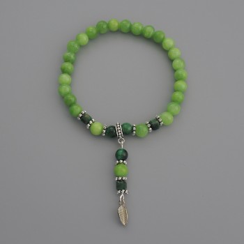 Acrylic smooth bead bracelet, diameter 6mm±, Cat's Eye bead 5mm±, cube 4mm±, length 18cm+