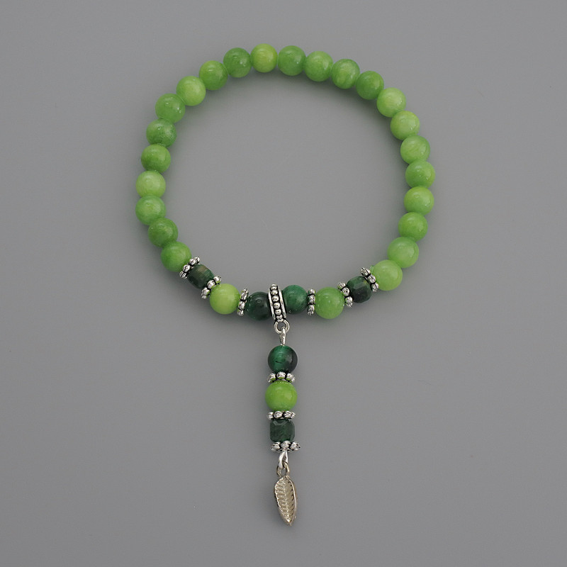Acrylic smooth bead bracelet, diameter 6mm±, Cat's Eye bead 5mm±, cube 4mm±, length 18cm+