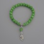 Bracelet Cat's Eye Green Smooth Bead, diameter 7mm±, length 18cm±, stretch