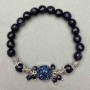 Aventurine Night Kaïra Bracelet - Faceted Bead, 8mm diameter ±, Geode 13mm±, length 18cm stretch